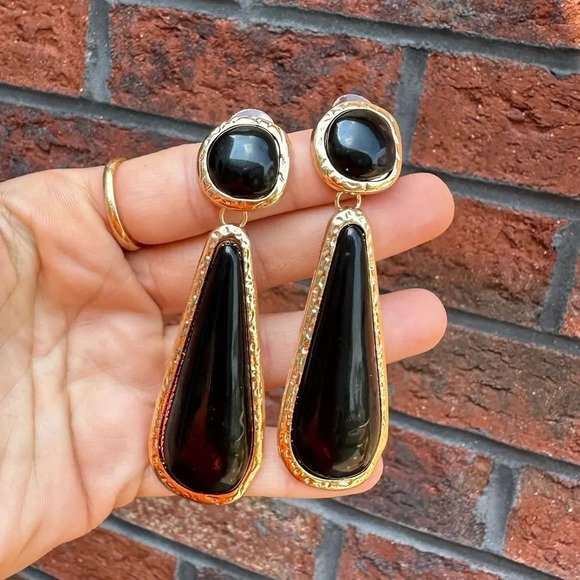 Zara Selena Gomez Black Gold Amalfi Earrings - Picture 1 of 9